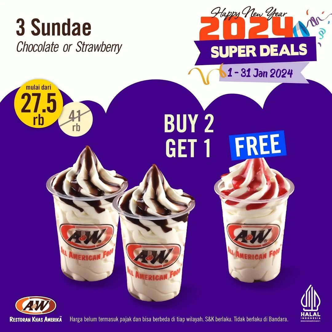 Dapatkan Promo A&W Super Deals Januari Tidak berlaku | Caripromoid