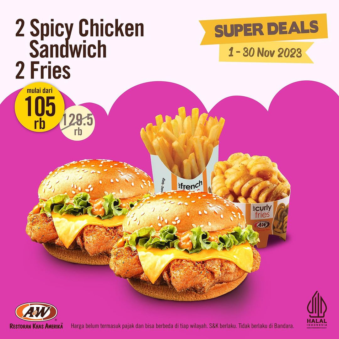 Promo A&W Super Deals November