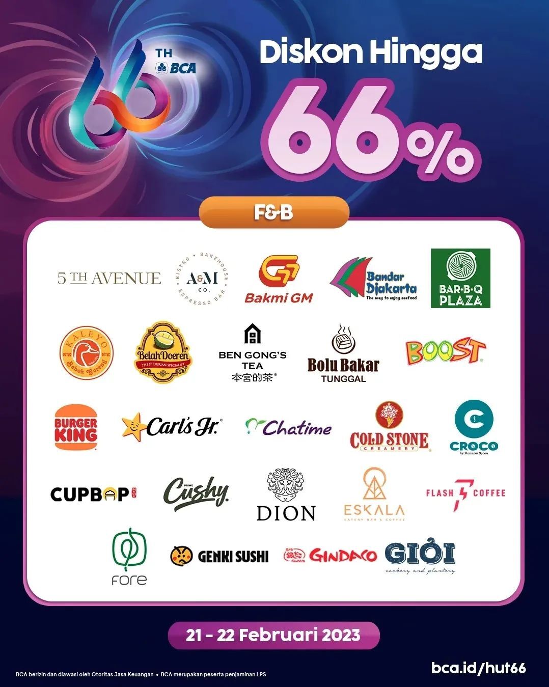 Promo BCA Anniversary Diskon Hingga 66%
