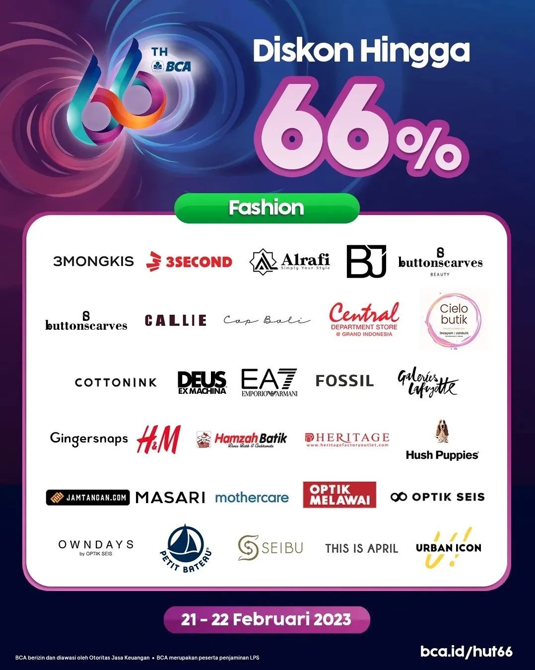 Promo BCA Anniversary Diskon Hingga 66%