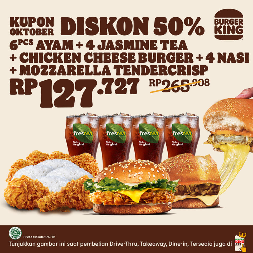 Promo Burger King Kupon Oktober Hemat Hingga 50%