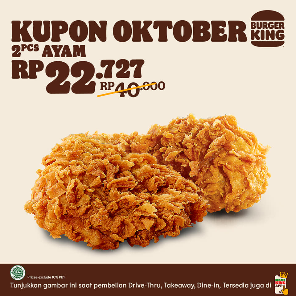 Promo Burger King Kupon Oktober Hemat Hingga 50%