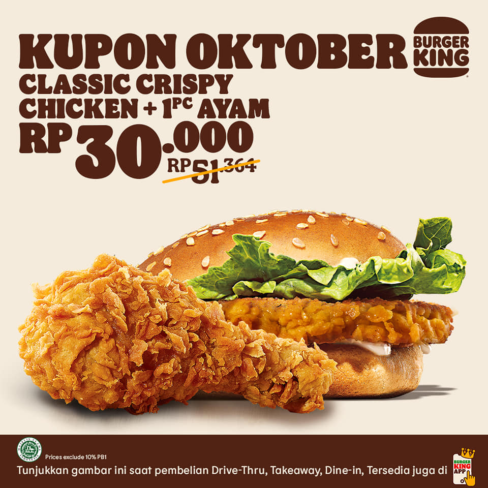Promo Burger King Kupon Oktober Hemat Hingga 50%