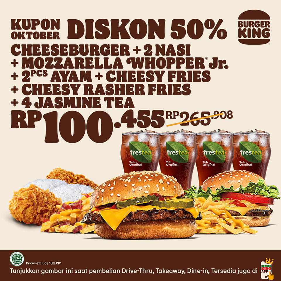 Promo Burger King Kupon Oktober Hemat Hingga 50%