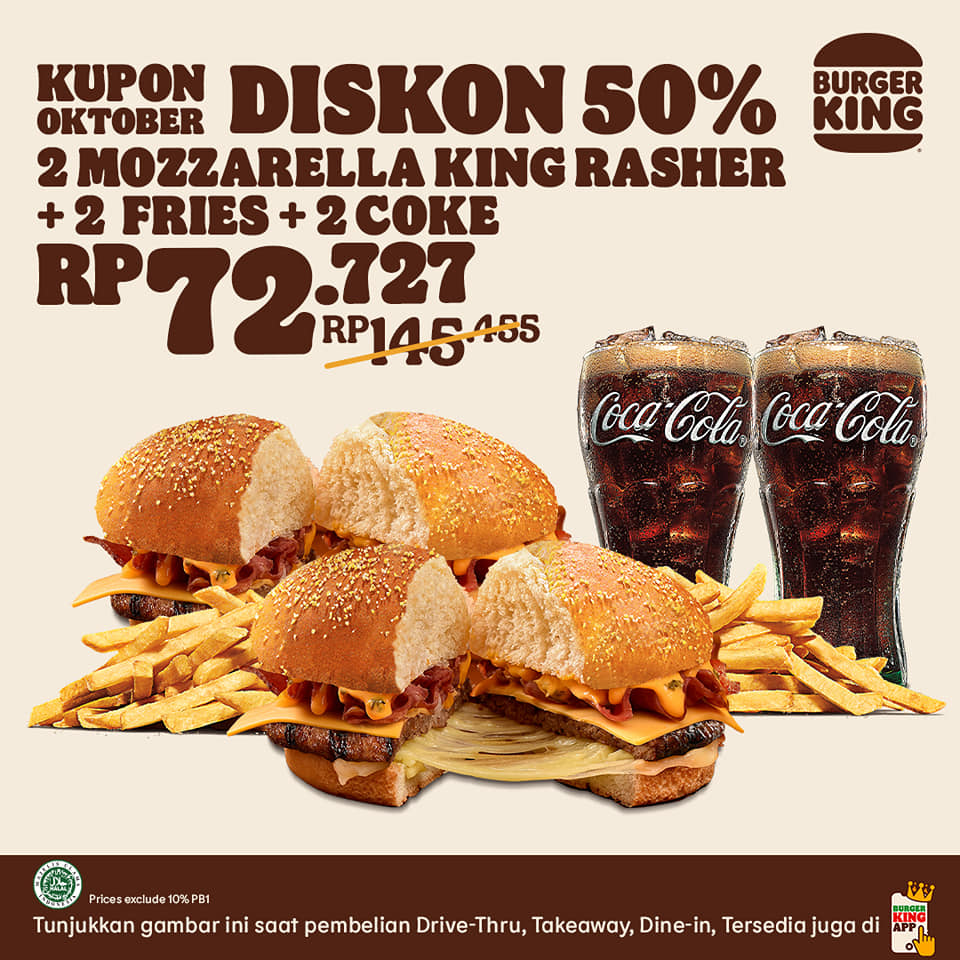 Promo Burger King Kupon Oktober Hemat Hingga 50%