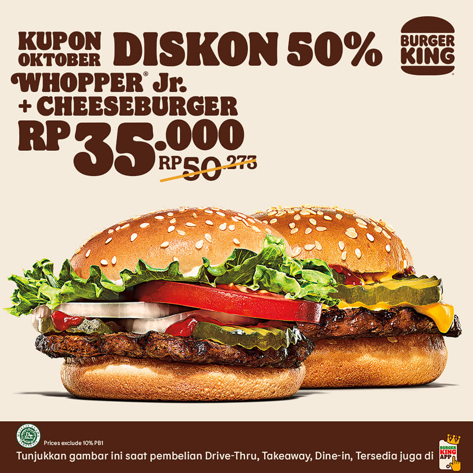 Promo Burger King Kupon Oktober Hemat Hingga 50%