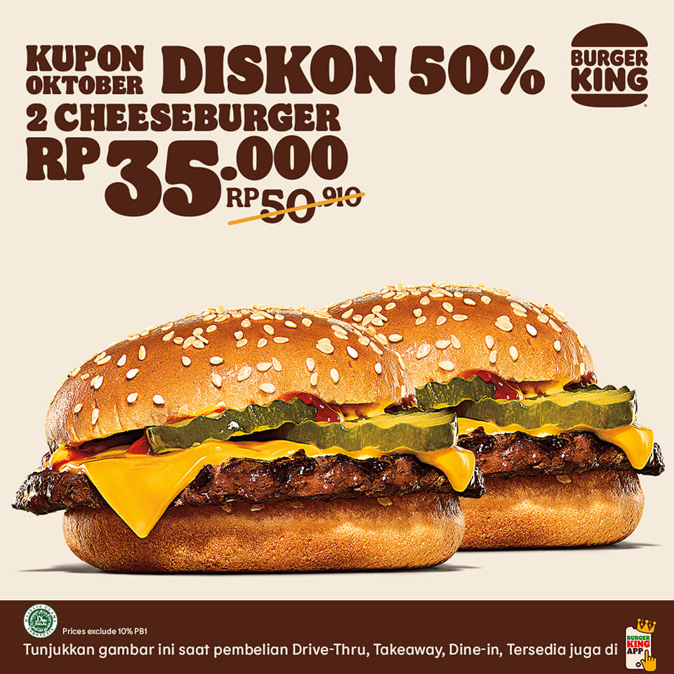 Promo Burger King Kupon Oktober Hemat Hingga 50%