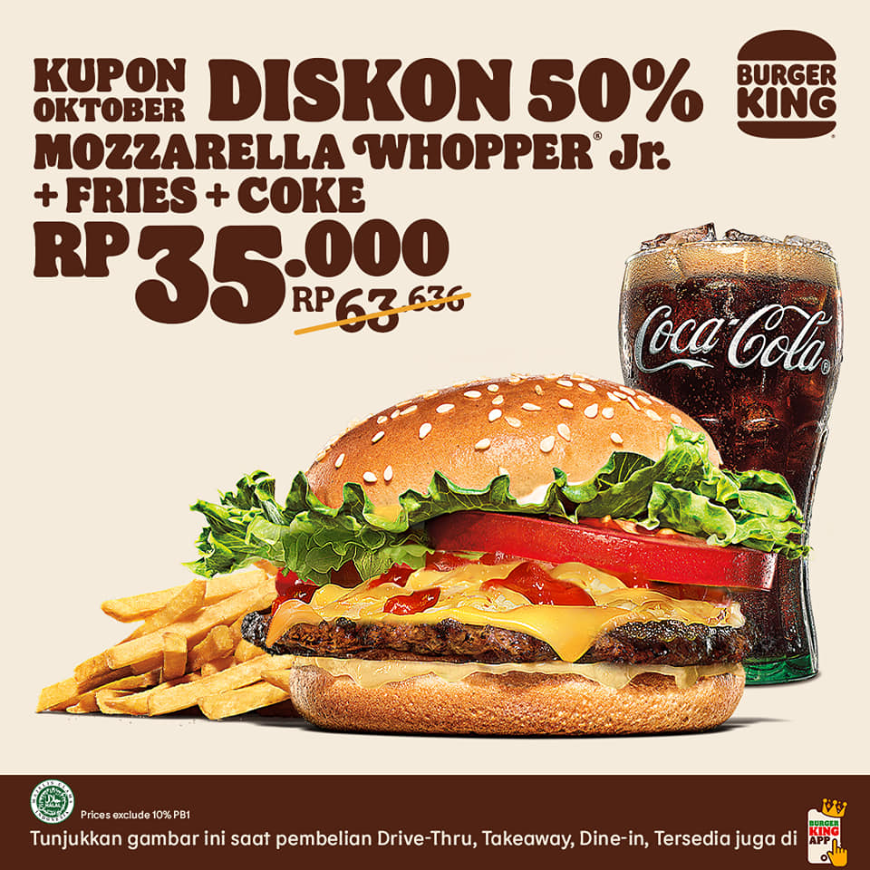 Promo Burger King Kupon Oktober Hemat Hingga 50%