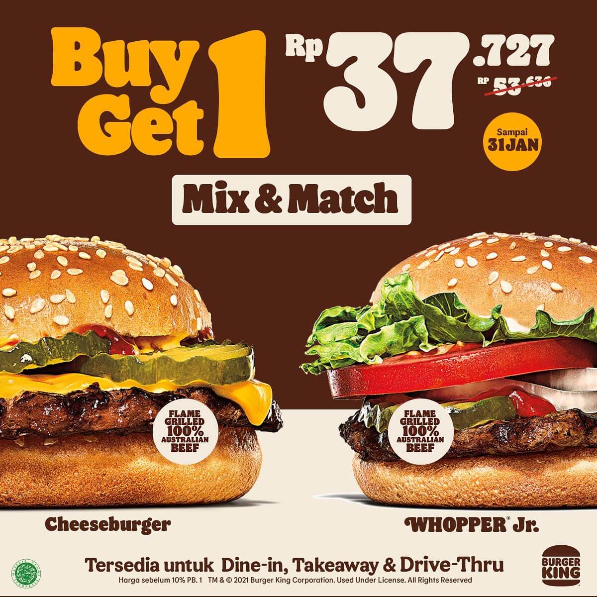 Promo Burger King Beli 1 Gratis 1