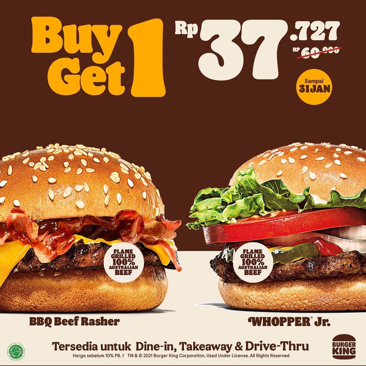 Promo Burger King Beli 1 Gratis 1