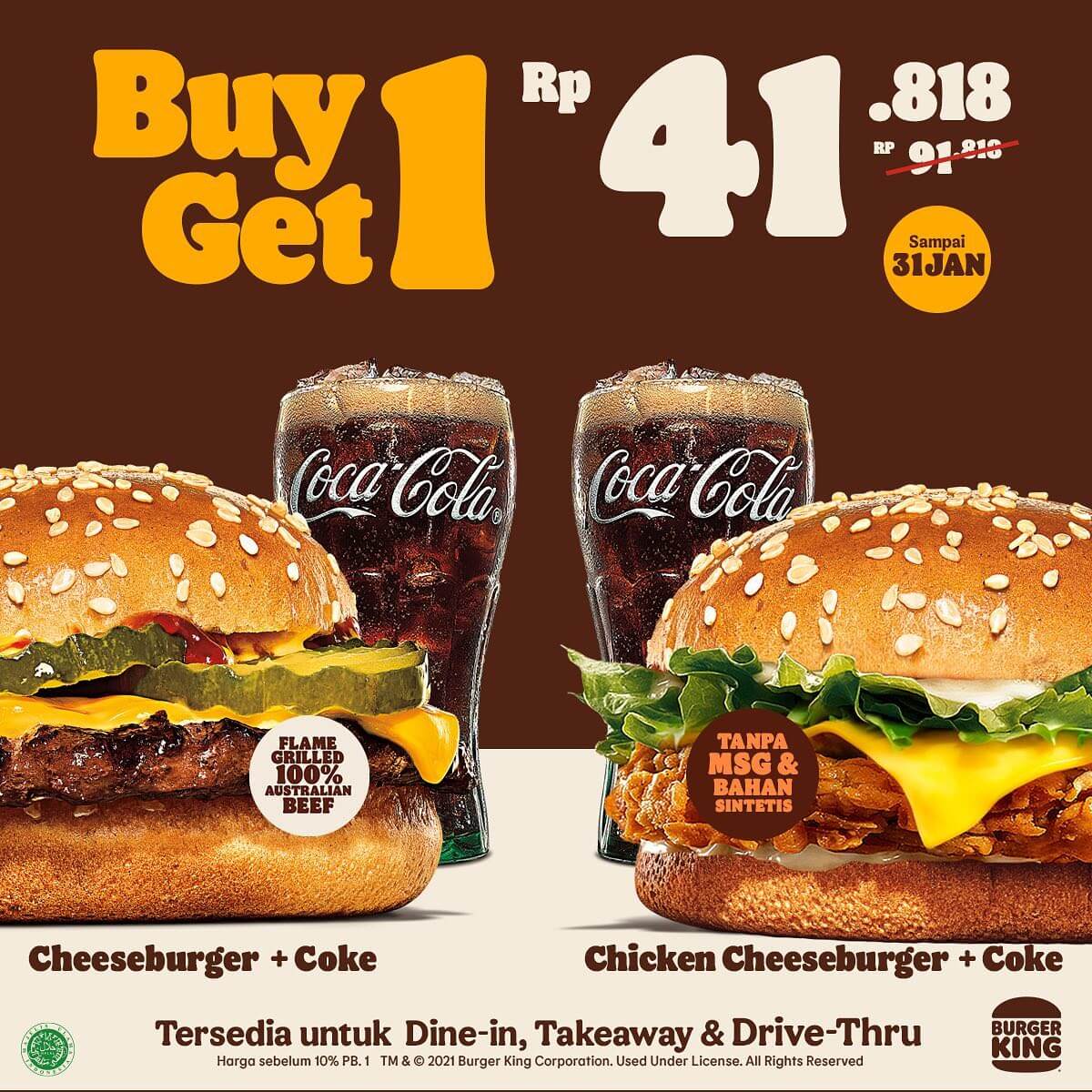 Promo Burger King Beli 1 Gratis 1