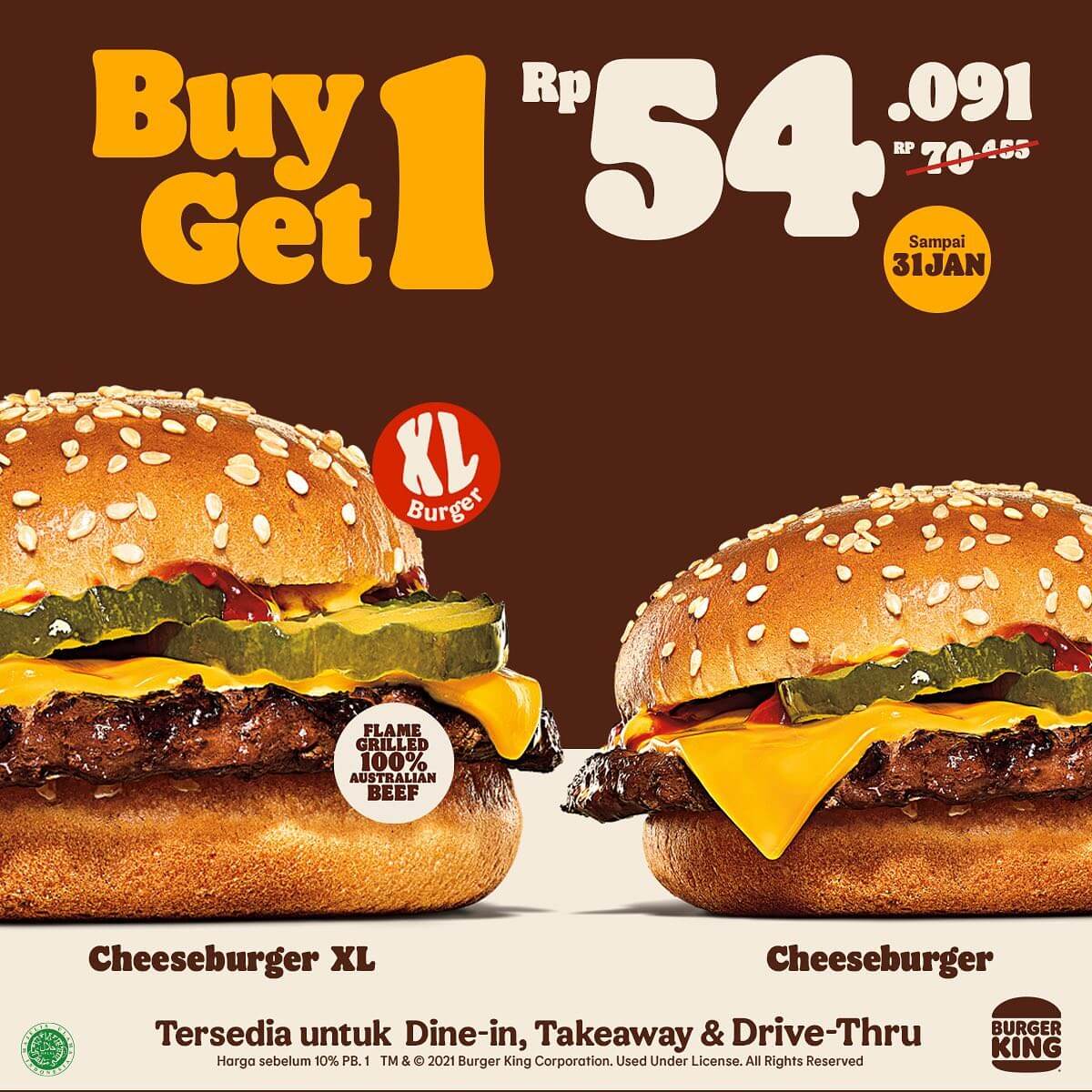 Promo Burger King Beli 1 Gratis 1