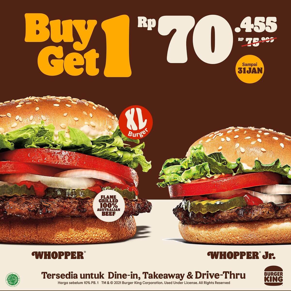 Promo Burger King Beli 1 Gratis 1