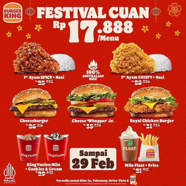 Promo Burger King Festival Cuan Rp17.888