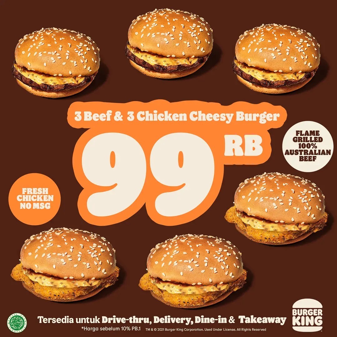 Promo Burger King Kemeriahan 9.9 Harga Spesial Rp99.000