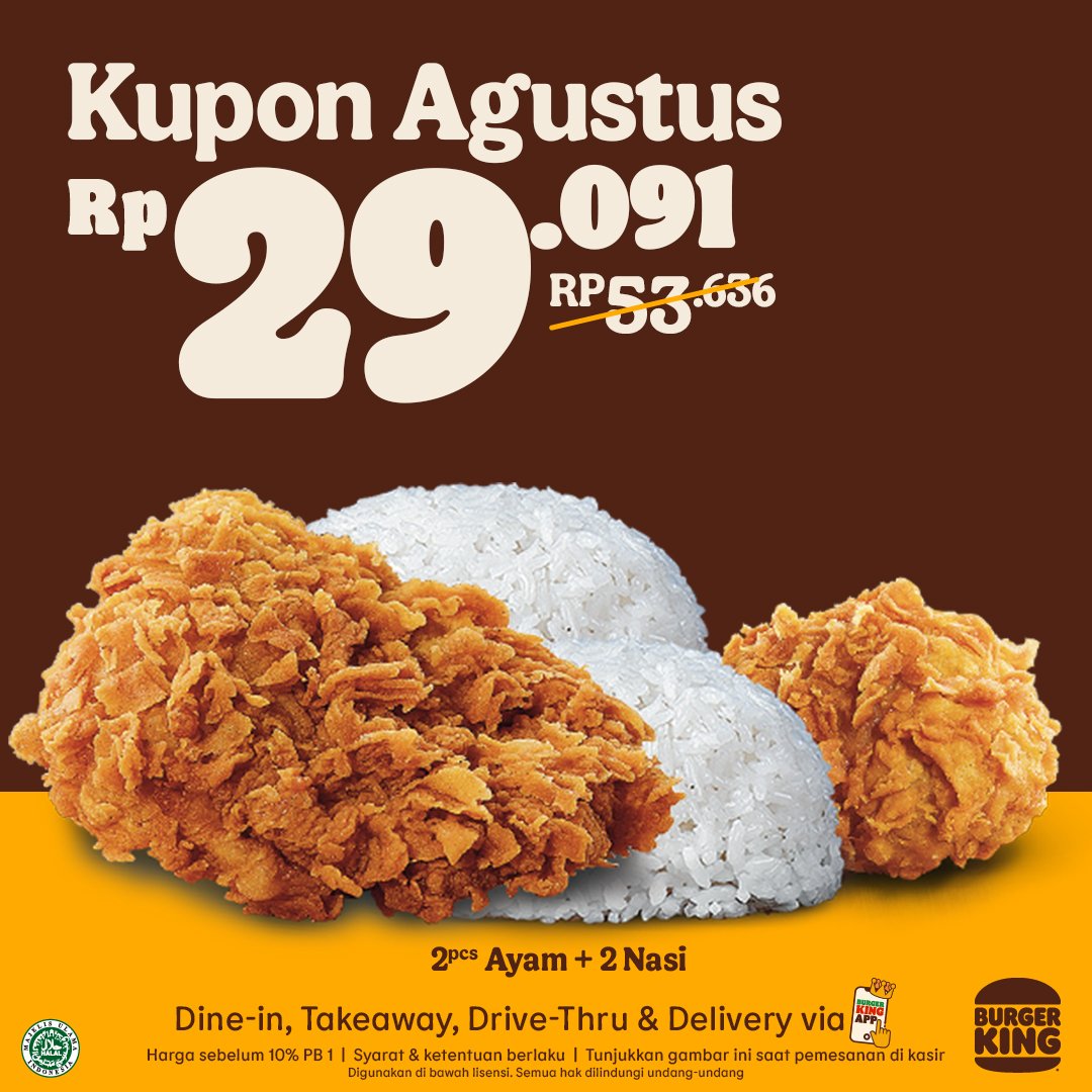 Promo Burger King Kupon Agustus