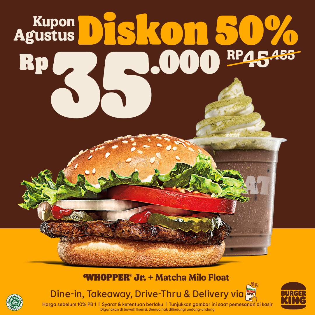 Promo Burger King Kupon Agustus