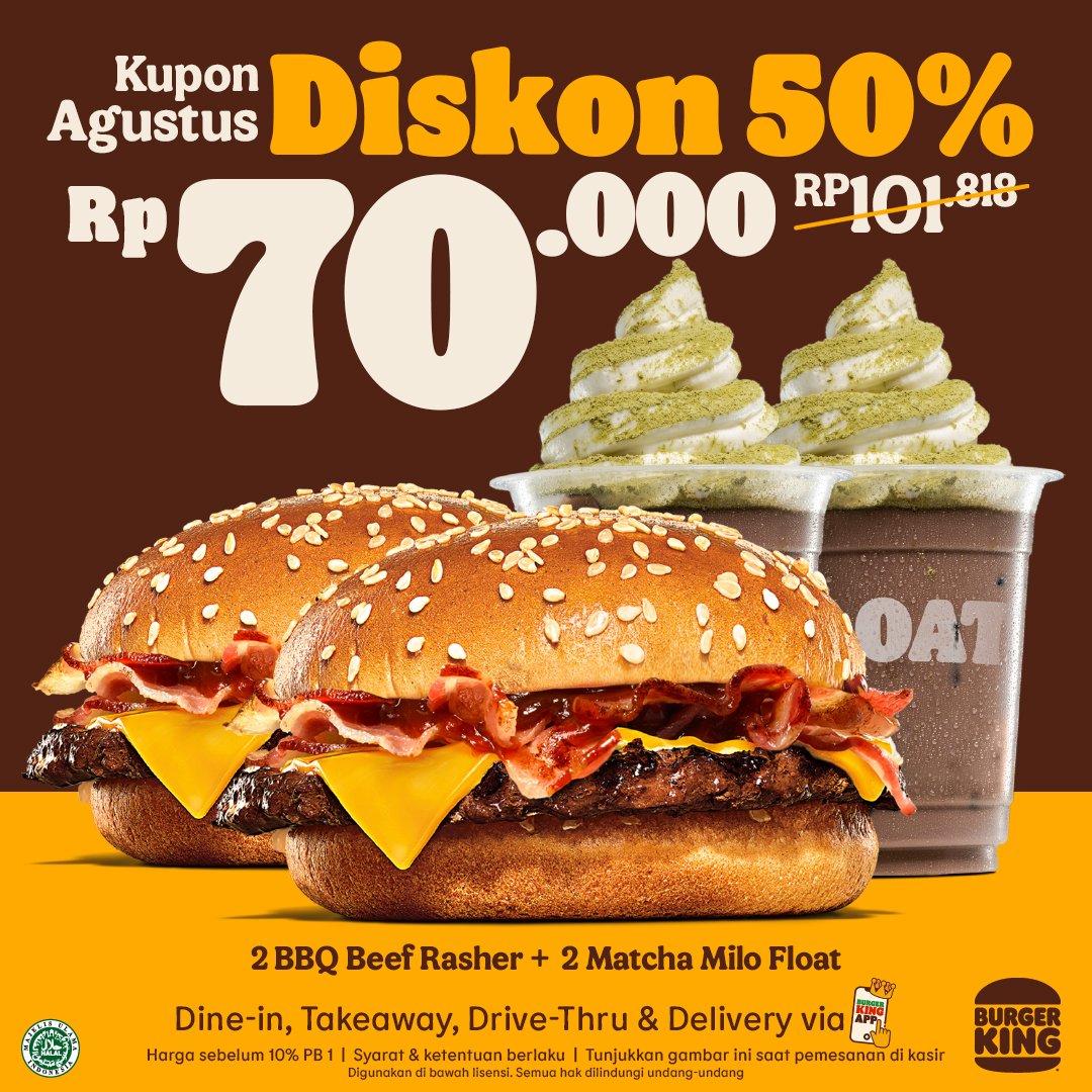 Promo Burger King Kupon Agustus