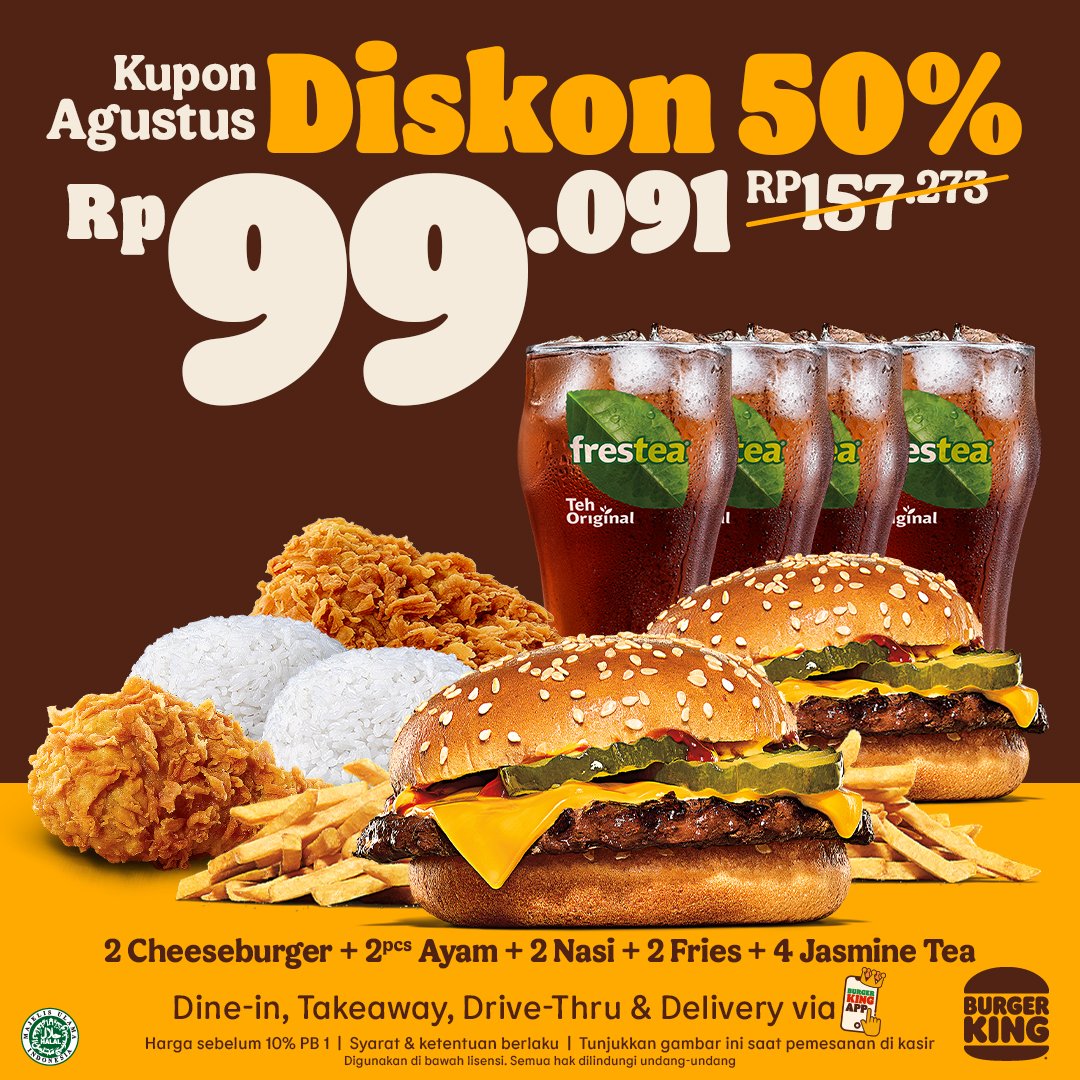 Promo Burger King Kupon Agustus