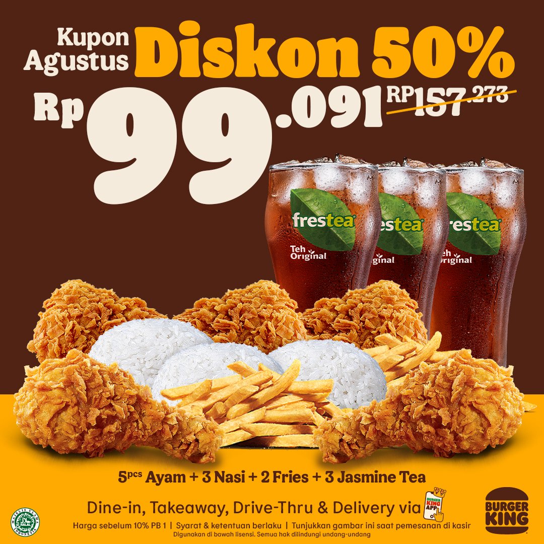 Promo Burger King Kupon Agustus