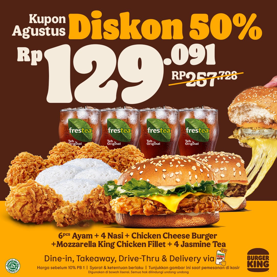 Promo Burger King Kupon Agustus