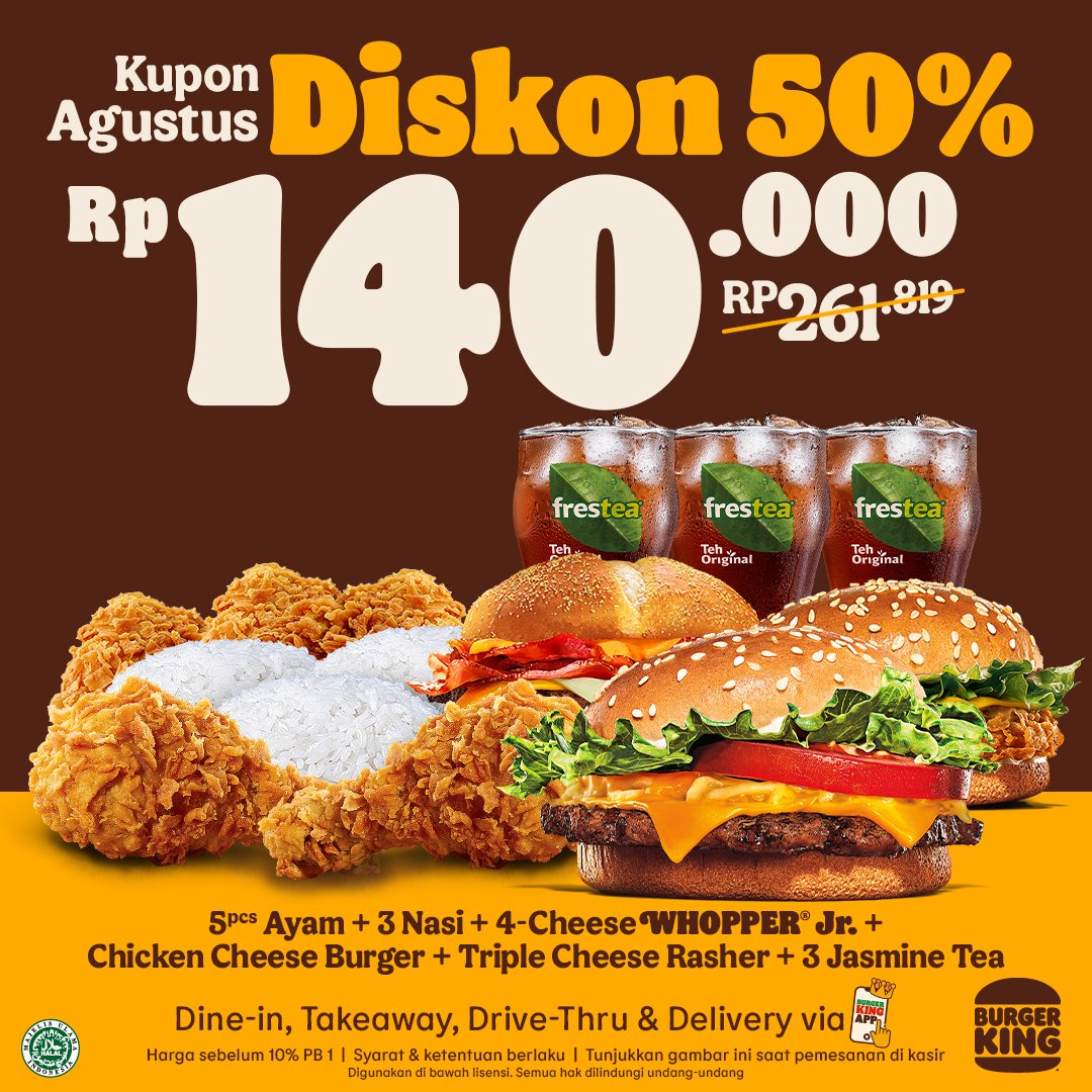 Promo Burger King Kupon Agustus