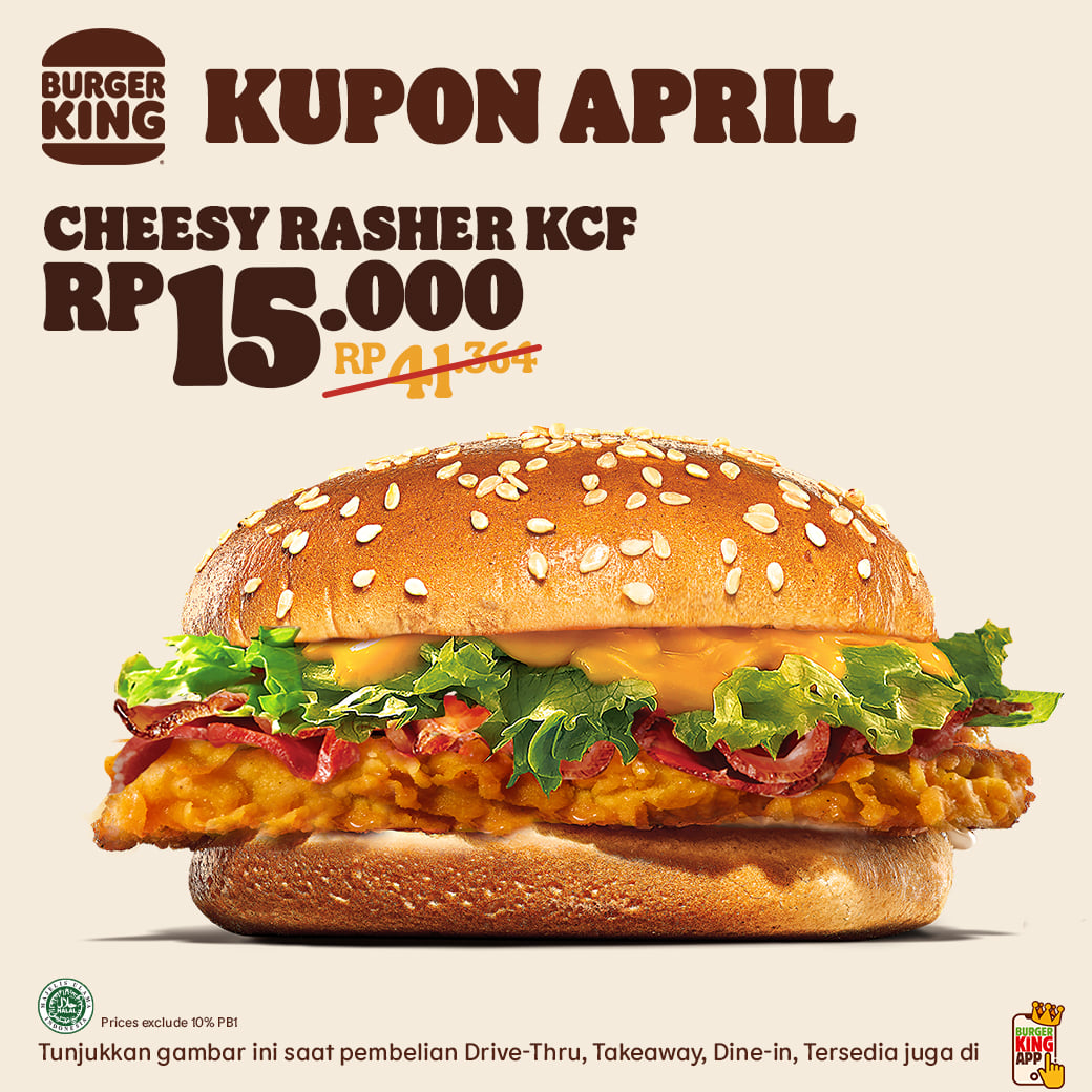 Promo Burger King Kupon April Hemat Hingga 50%