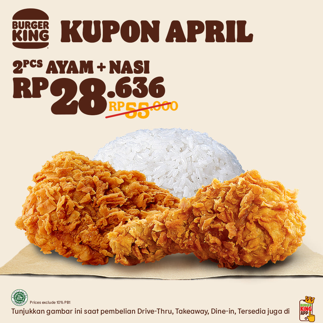 Promo Burger King Kupon April Hemat Hingga 50%