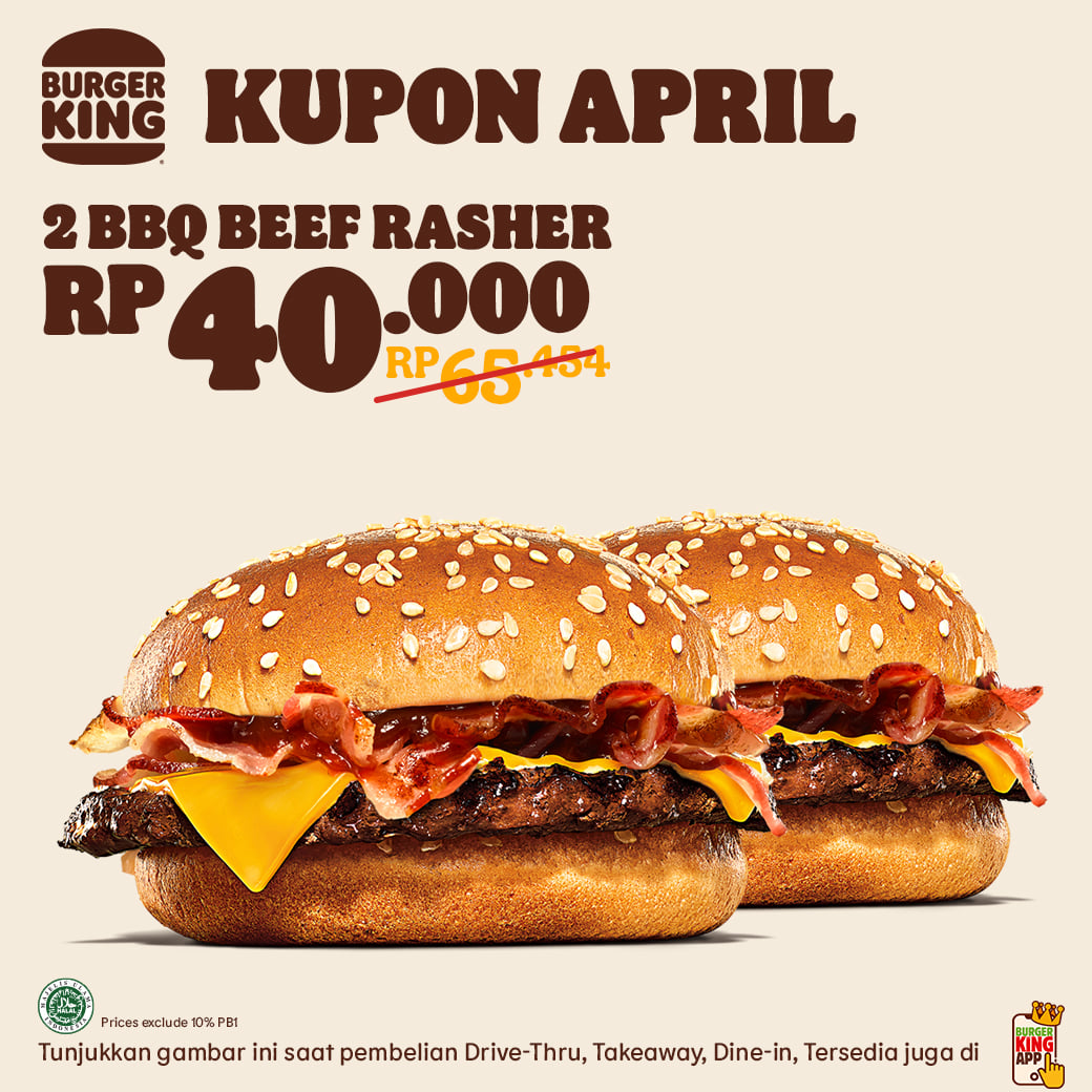 Promo Burger King Kupon April Hemat Hingga 50%