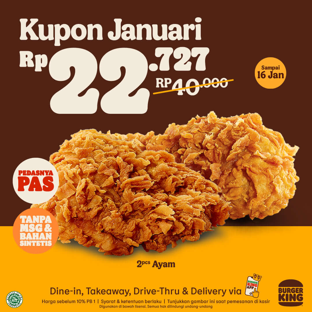 Promo Burger King Kupon Januari