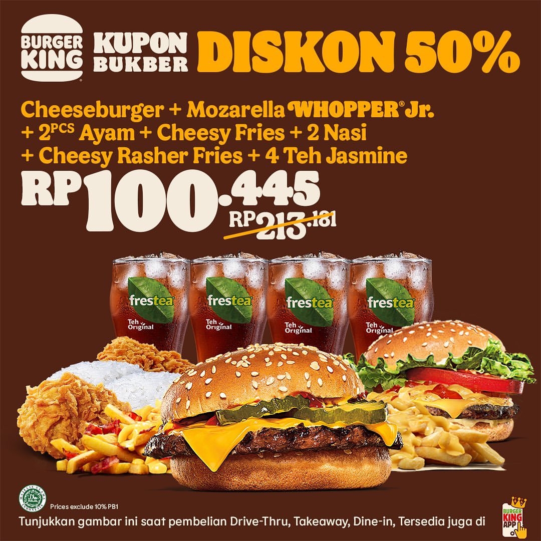 Promo Burger King Kupon Mei Hemat Hingga 50%