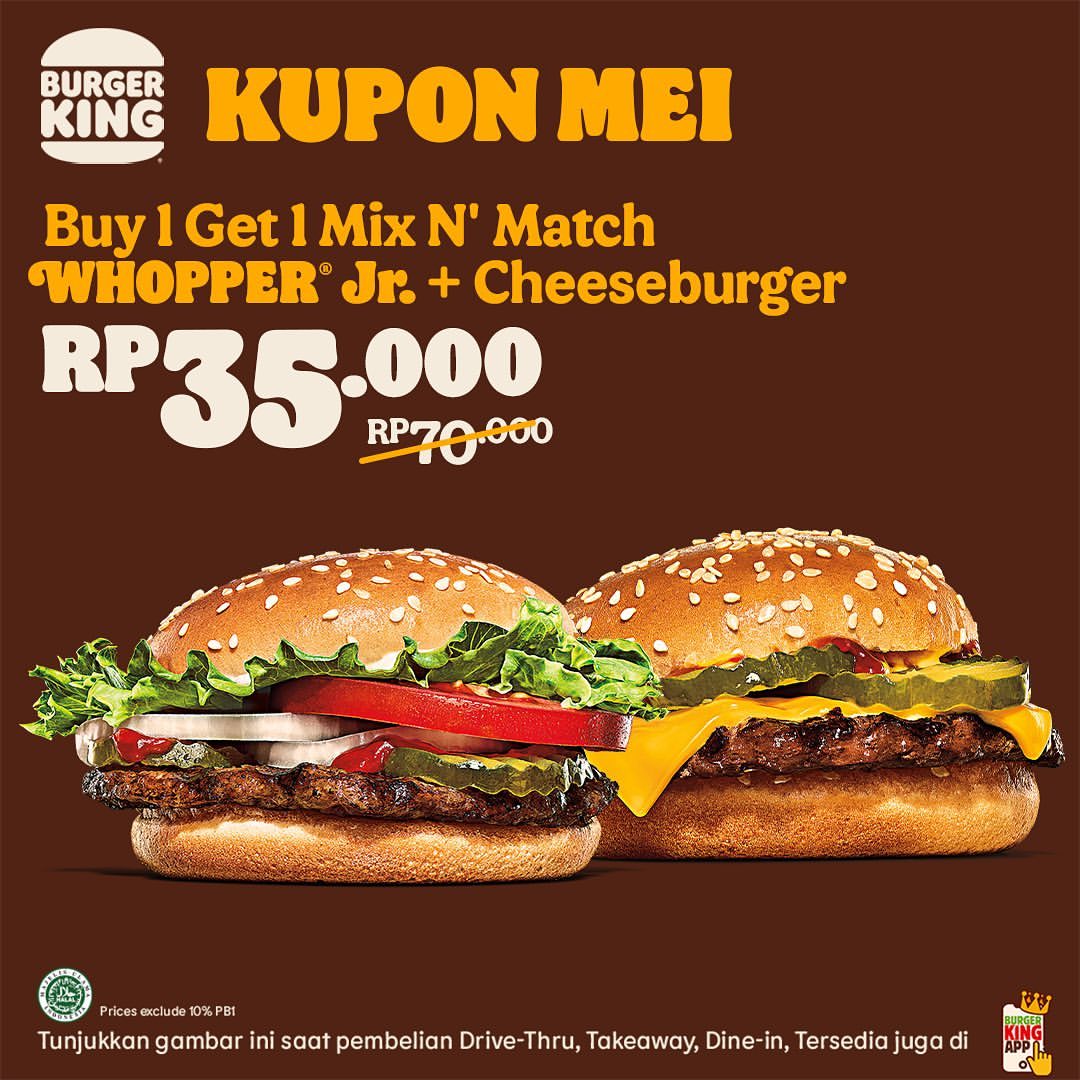 Promo Burger King Kupon Mei Hemat Hingga 50%