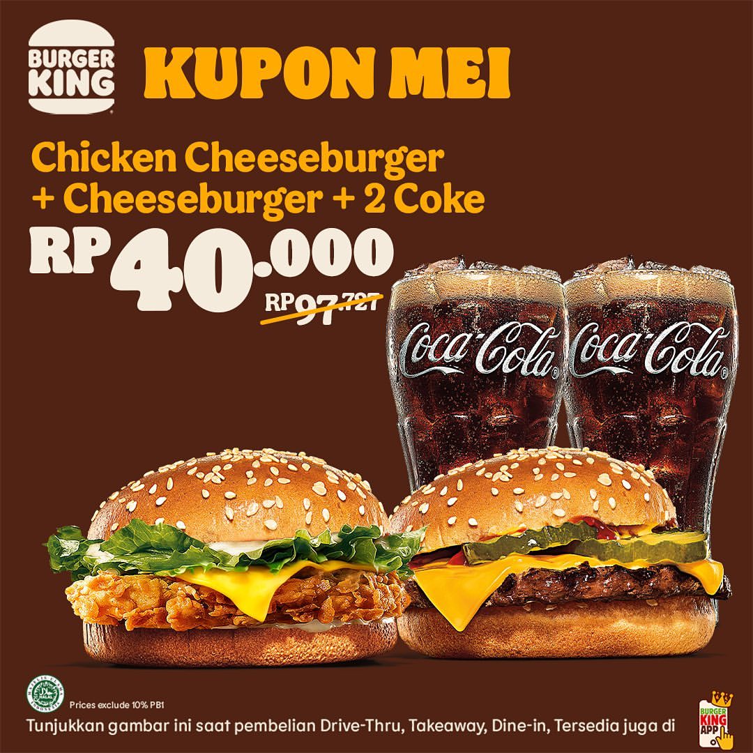 Promo Burger King Kupon Mei Hemat Hingga 50%