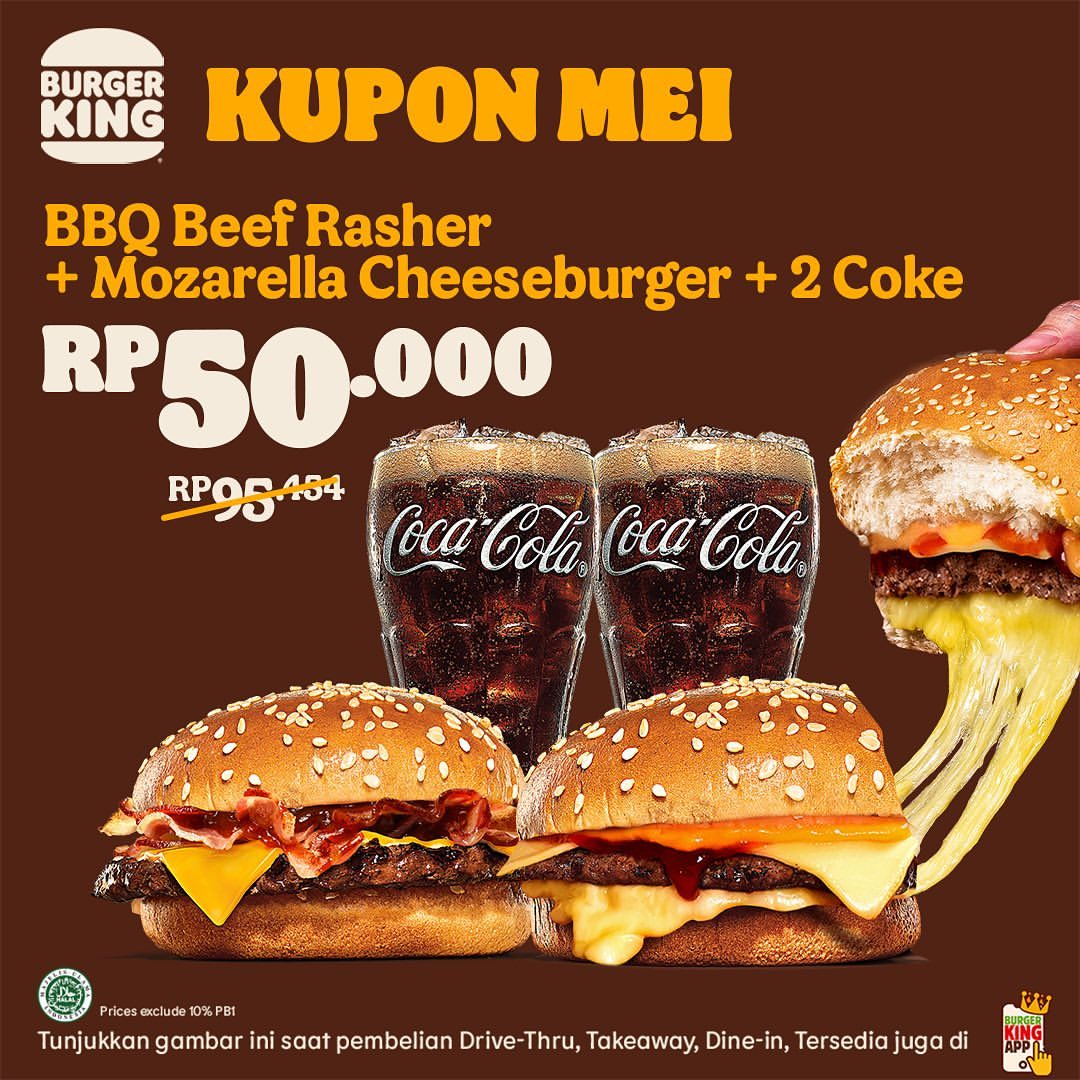Promo Burger King Kupon Mei Hemat Hingga 50%