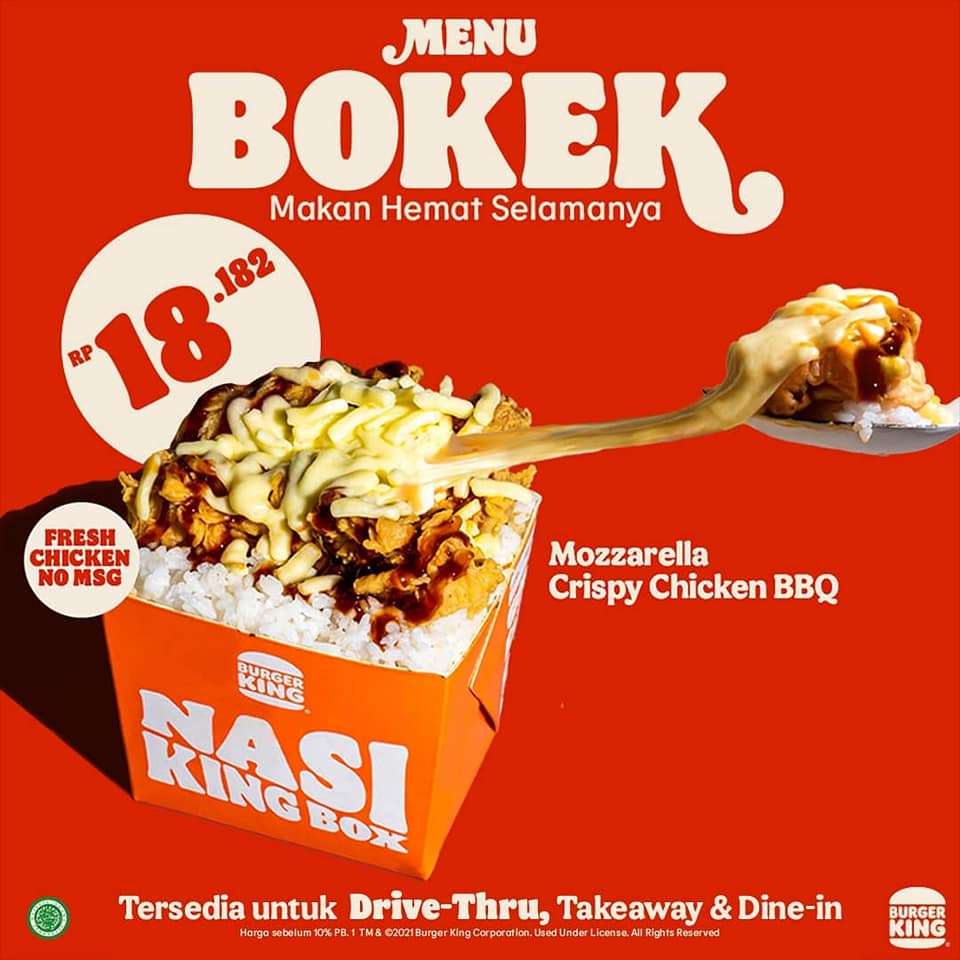 Promo Burger King Menu Bokek Mulai Rp5.000