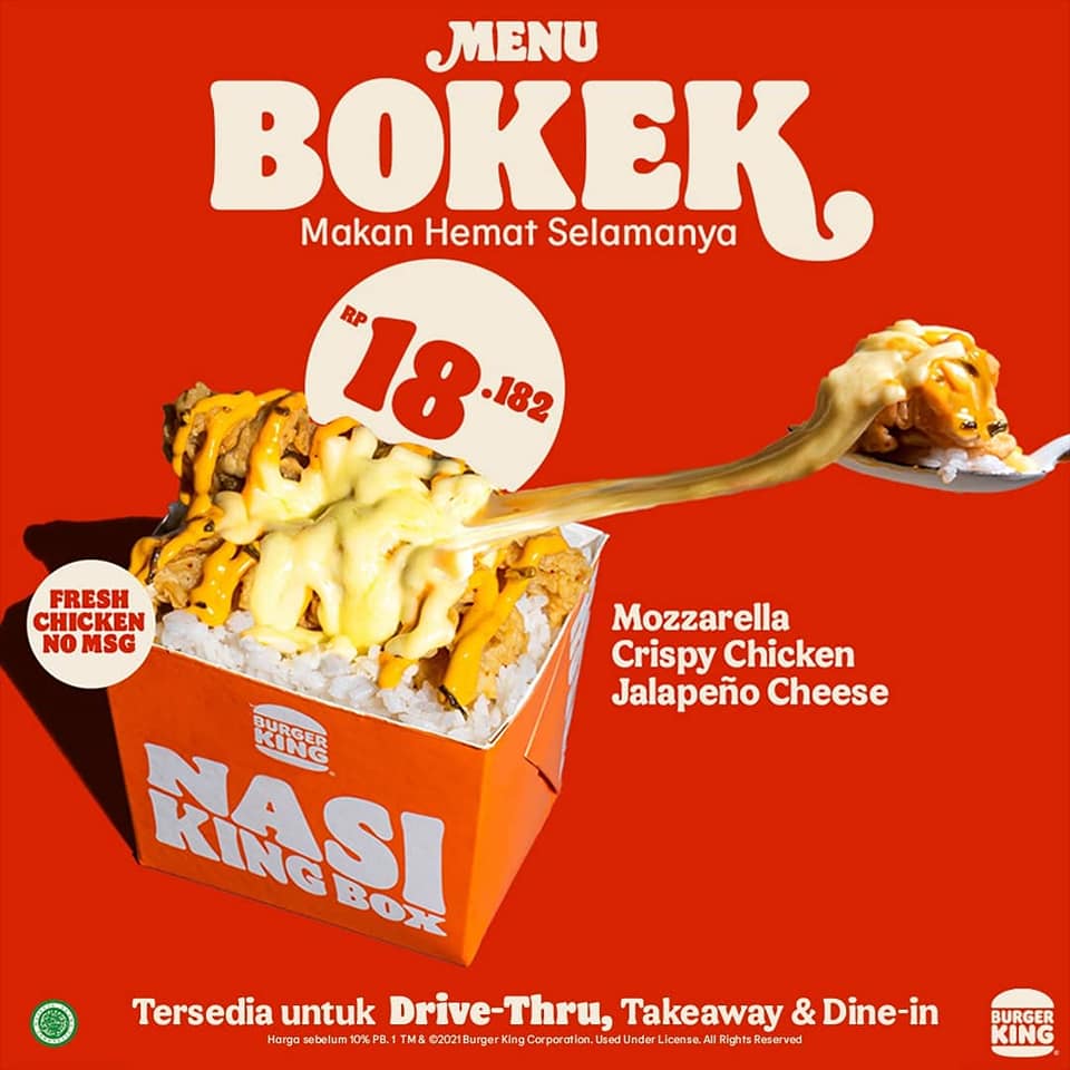 Promo Burger King Menu Bokek Mulai Rp5.000