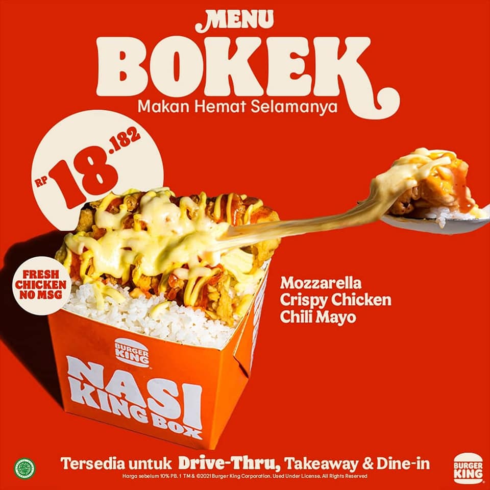 Promo Burger King Menu Bokek Mulai Rp5.000