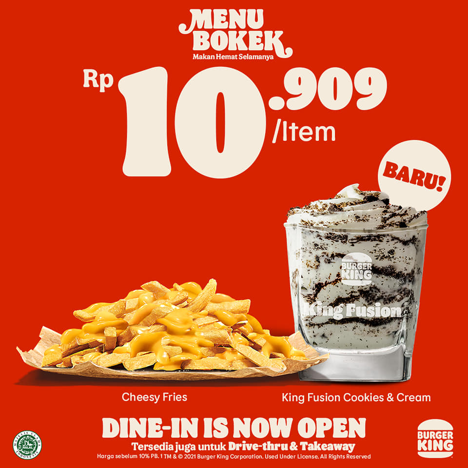 Promo Burger King Menu Bokek Mulai Rp5.000