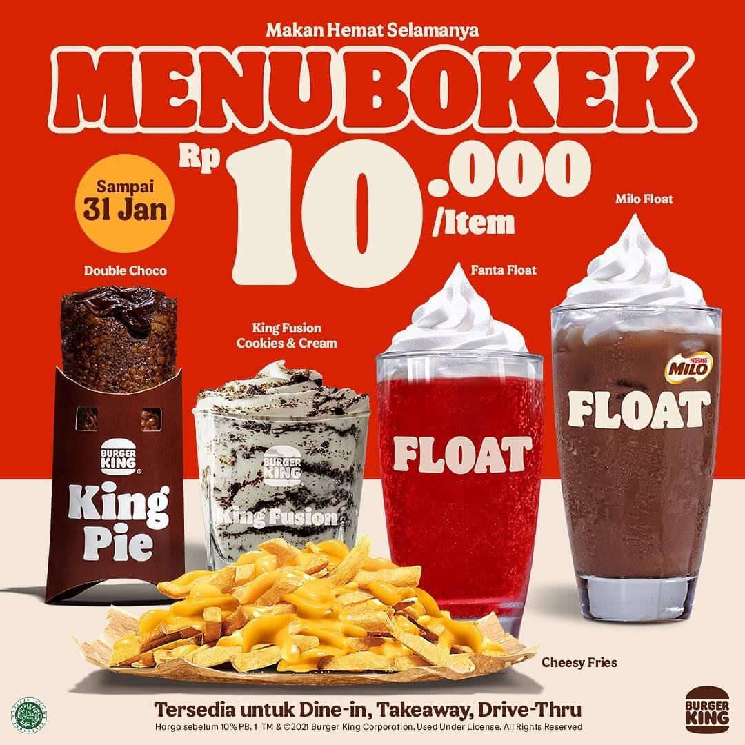 Promo Burger King Menu Bokek Mulai Rp5.000