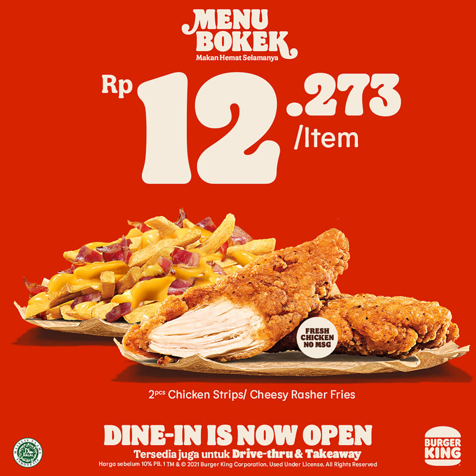 Promo Burger King Menu Bokek Mulai Rp5.000