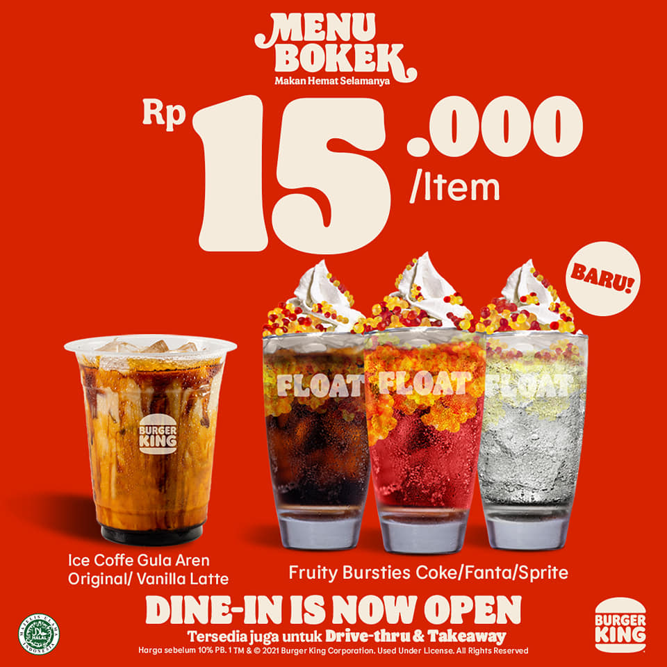Promo Burger King Menu Bokek Mulai Rp5.000
