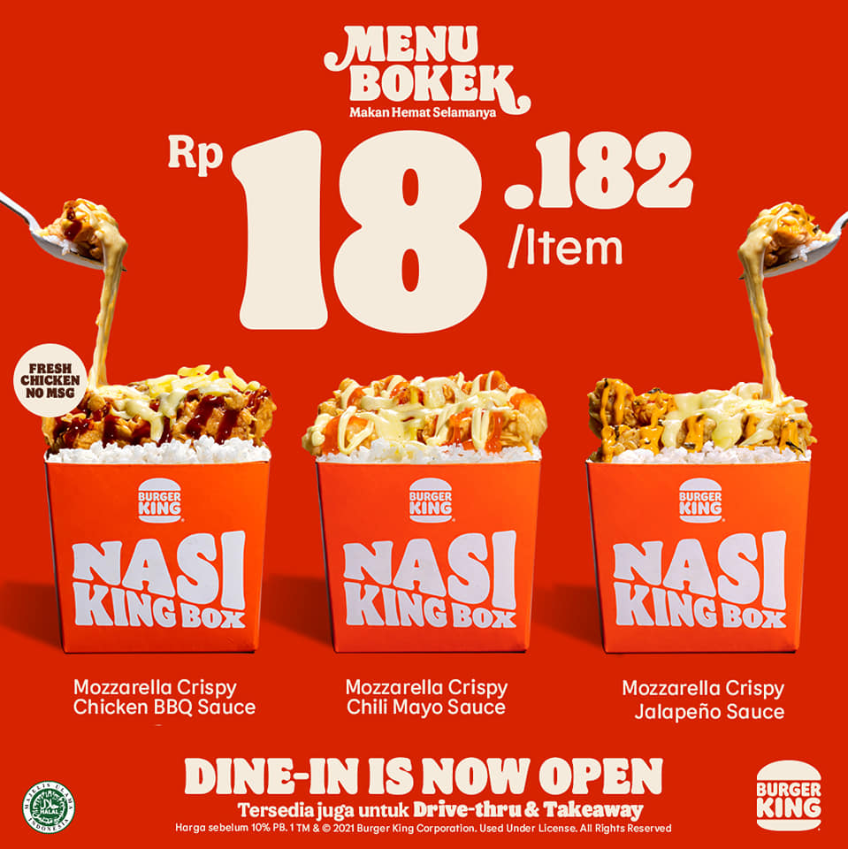 Promo Burger King Menu Bokek Mulai Rp5.000