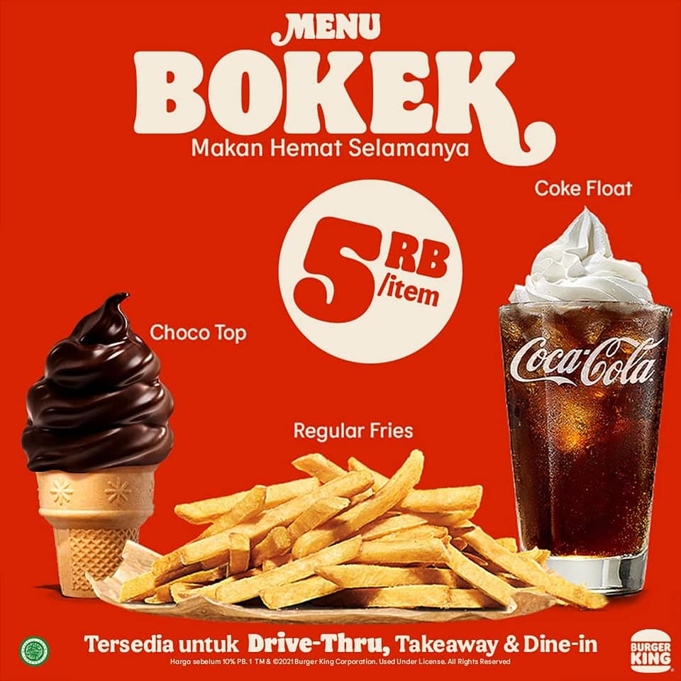 Promo Burger King Menu Bokek Mulai Rp5.000