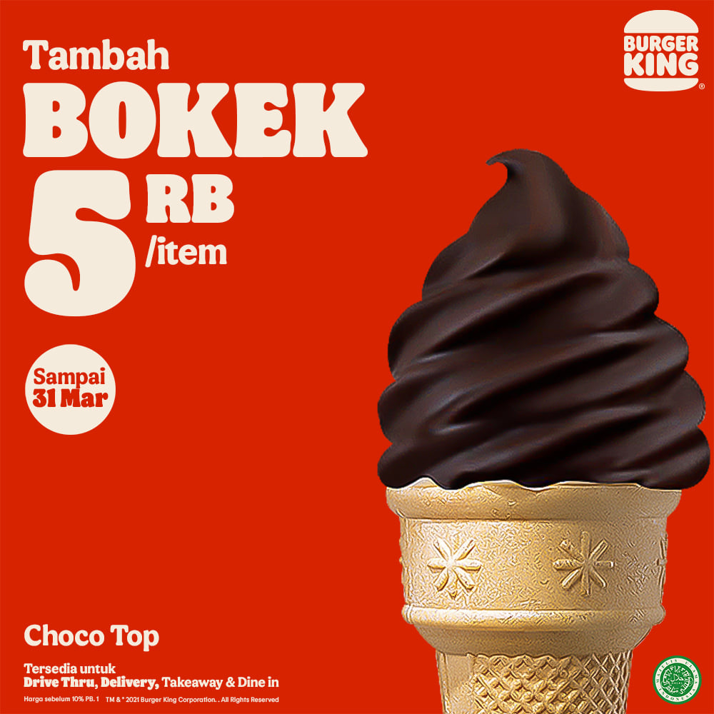Promo Burger King Tambah Bokek Rp10.000
