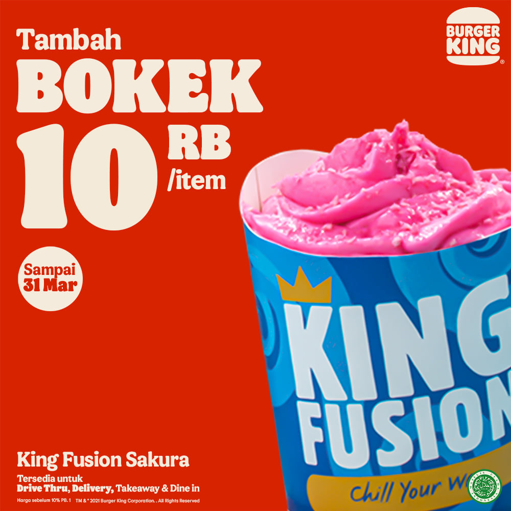 Promo Burger King Tambah Bokek Rp10.000