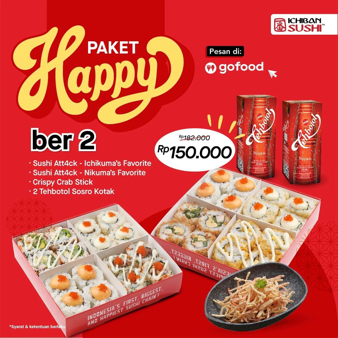 Promo Ichiban Sushi Paket Happy Mulai Rp70.000 di GoFood