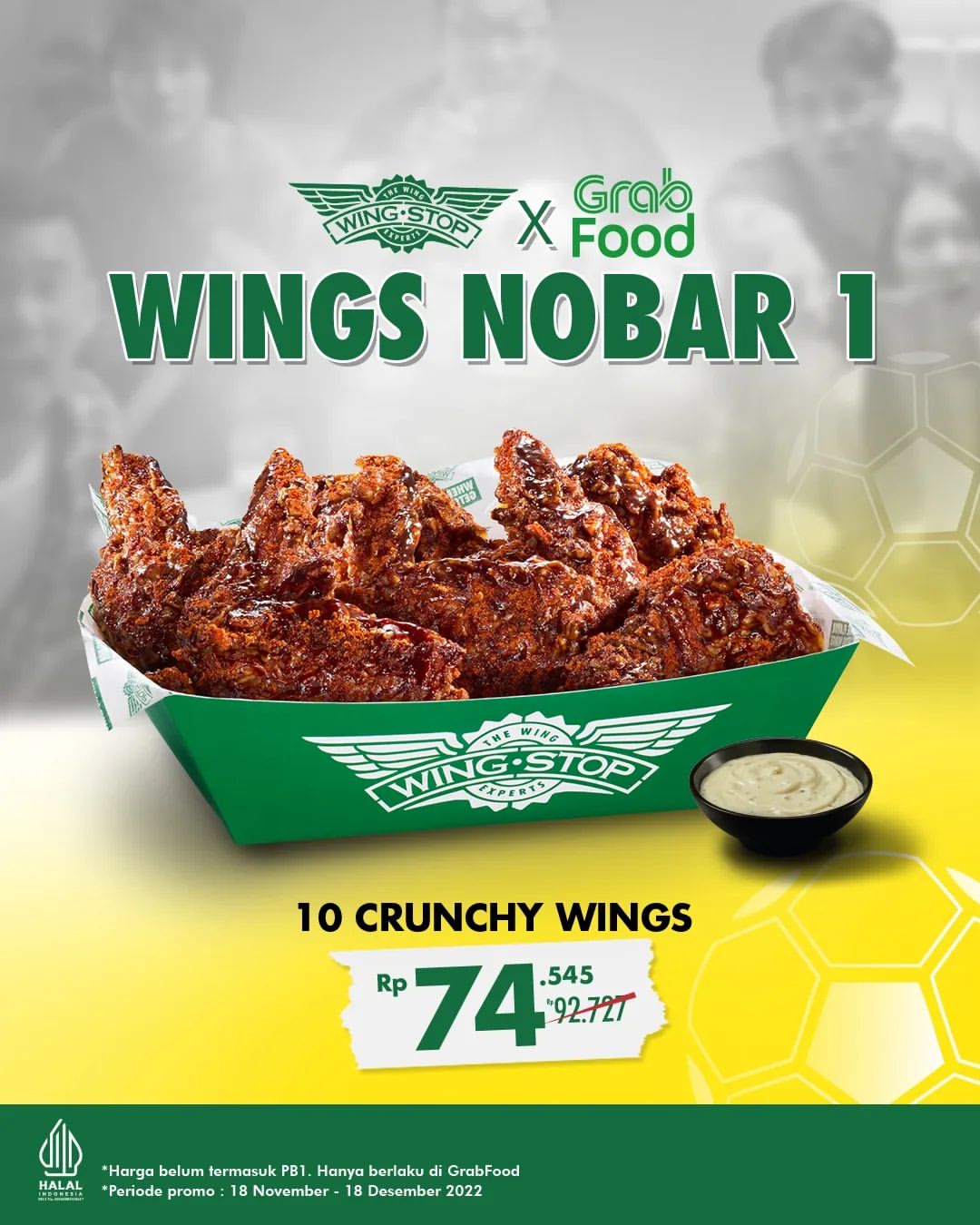 Promo Wingstop Paket Nobar Mulai Rp74.545 di GrabFood