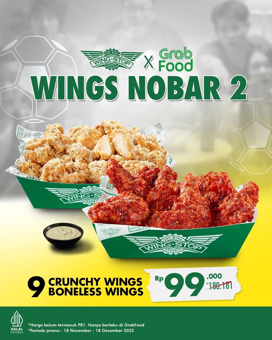 Promo Wingstop Paket Nobar Mulai Rp74.545 di GrabFood
