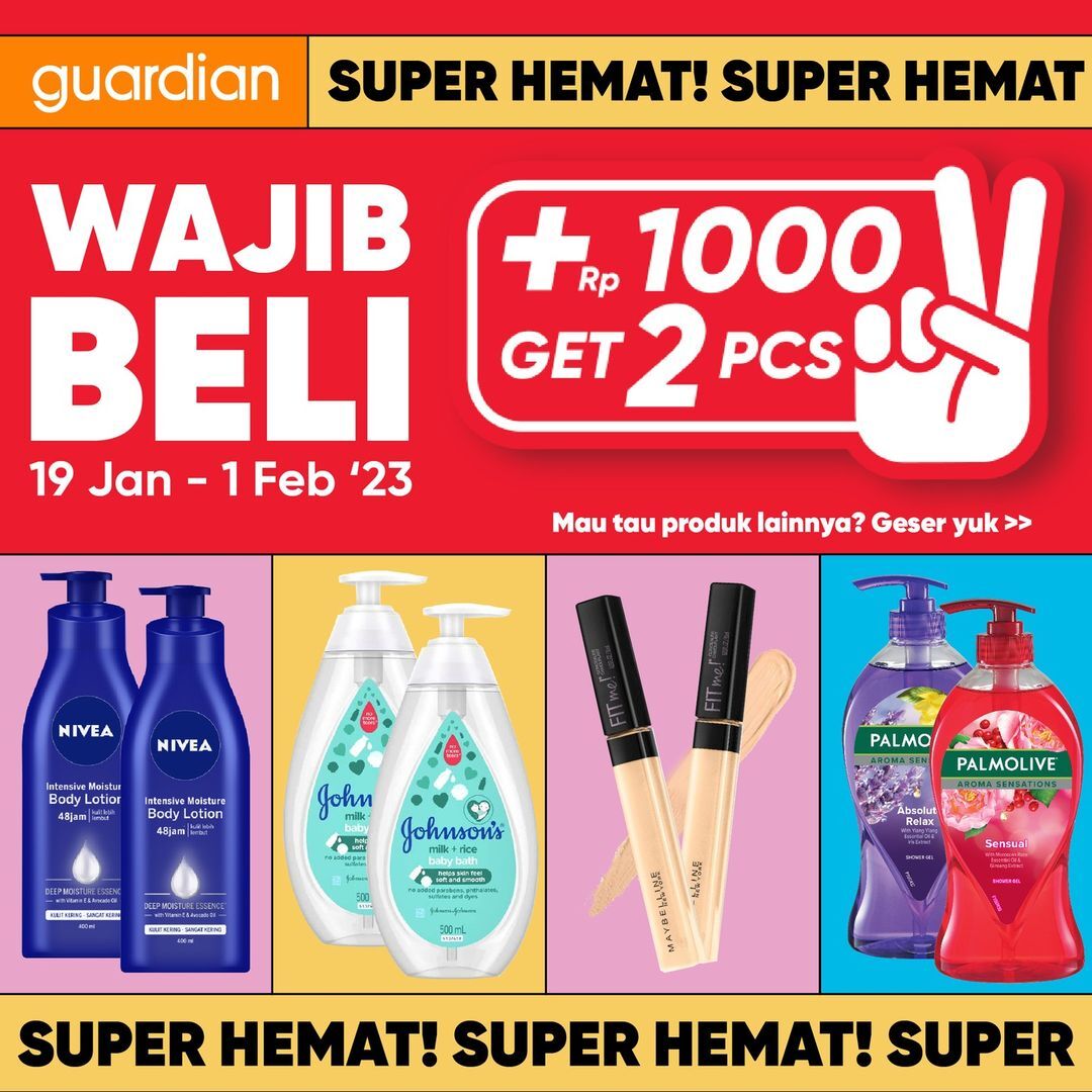 Katalog Promo Guardian Tambah Rp1000 Dapat 2