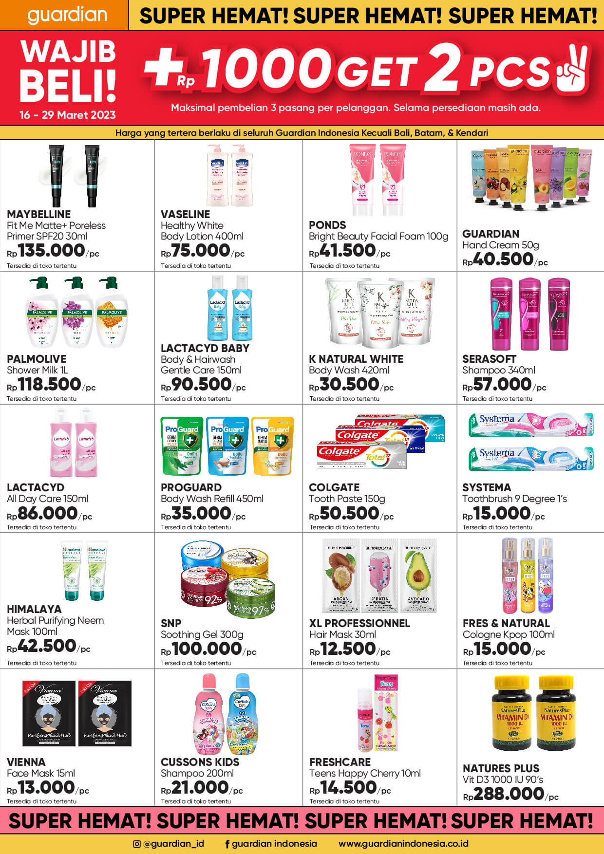Katalog Promo Guardian Tambah Rp1000 Dapat 2